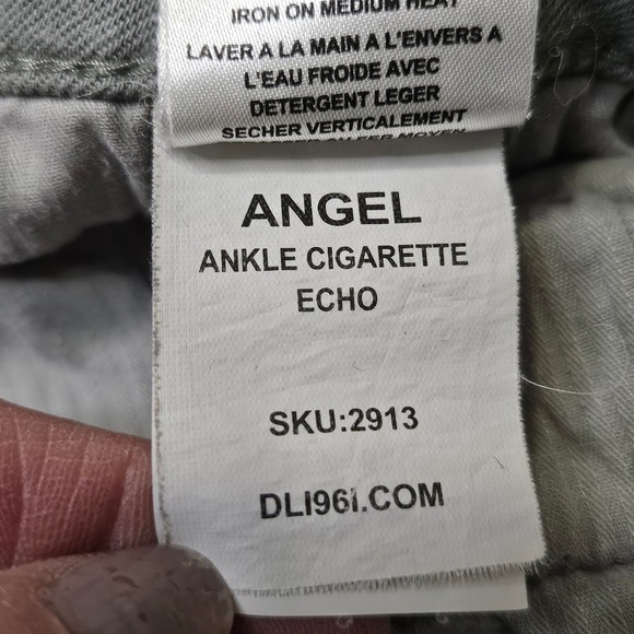 DL1961 Angel Ankle Cigarette Jeans Echo Grey Green Slim Fit Womens 28 SKU 2913 - Picture 6 of 13